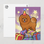 Birthday Chow Chow Postkarte (Vorne/Hinten)