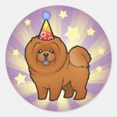 Birthday Chow Chow Runder Aufkleber (Vorderseite)