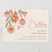 Birthday christmas ornament  einladung (Vorderseite)