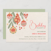 Birthday christmas ornament  einladung (Vorne/Hinten)