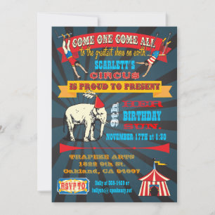 Birthday Circus Party Einladungen