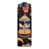 Birthday Circus Pattern Clown von Black Carnival K Thermosbecher (Vorderseite)