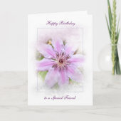 Birthday Clematis Karte (Vorderseite)
