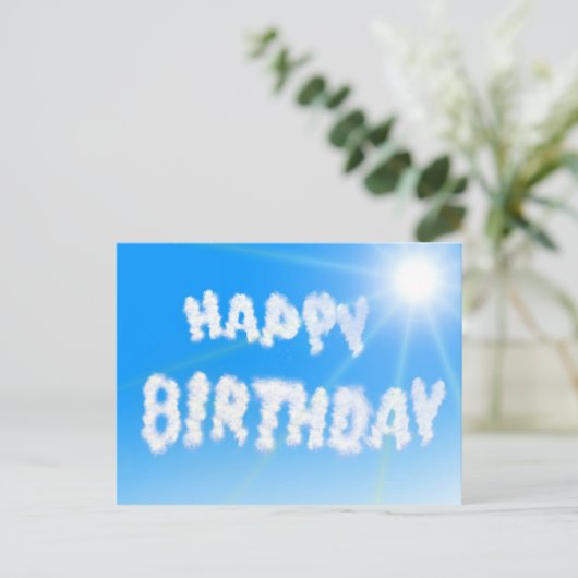 Birthday Clouds Postkarte (Stehend Vorderseite)