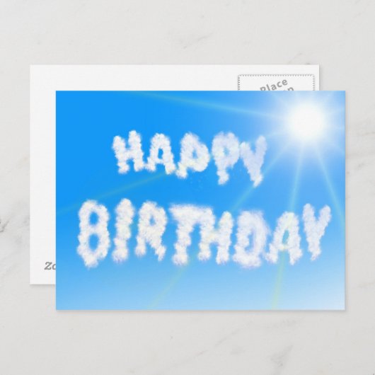 Birthday Clouds Postkarte (Vorne/Hinten)