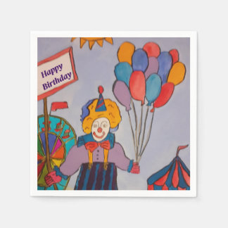 Birthday Clown Paper Napkin Serviette