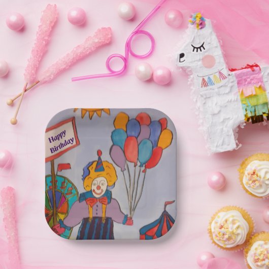 Birthday Clown Pappteller (Party)