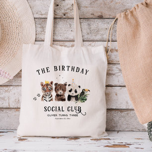 Birthday Club Jungle Animal Kids Name Tragetasche