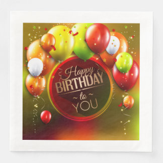 Birthday Cocktail Napkins Serviette