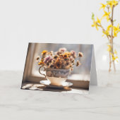 Birthday Coffee Cup Bouquet Karte (Gelbe Blume)