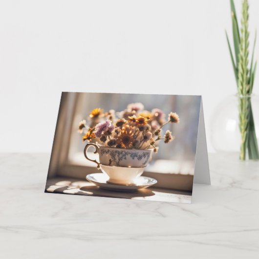 Birthday Coffee Cup Bouquet Karte (Vorderseite)