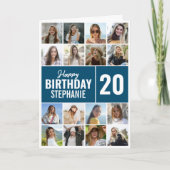 Birthday Collage | Foto Jedes Alter angepasste Gru Karte (Vorderseite)