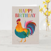 Birthday Colorful Rooster Karte (Gelbe Blume)