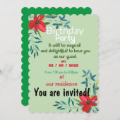 Birthday colors invitation einladung (Vorne/Hinten)