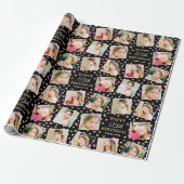 Birthday Confetti Individuelle Name Foto Collage R Geschenkpapier (Ungerollt)