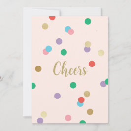 Birthday Confetti Peachy Pink Greeting Card Einladung