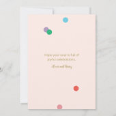Birthday Confetti Peachy Pink Greeting Card Einladung (Rückseite)