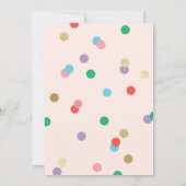Birthday Confetti Peachy Pink Party Invite Einladung (Rückseite)