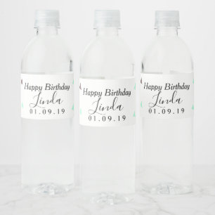 Birthday Confetti Pink Mix Formen Wasserflaschenetikett