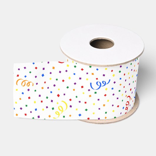 Birthday Confetti Regenbogen Ripsband (Spule)