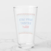 Birthday Cool Blue Colorful Confetti Pint Glas (Rückseite)