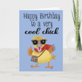 Birthday Cool Chick Karte (Vorderseite)