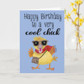 Birthday Cool Chick Karte (Gelbe Blume)