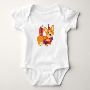Birthday Corgi Baby Strampler