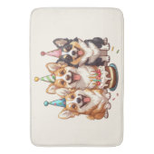 Birthday Corgi Dogs Badematte (Vorderseite Vertikal)