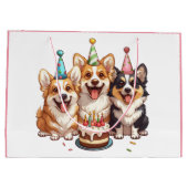 Birthday Corgi Dogs Große Geschenktüte (Rückseite)