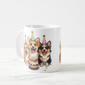 Birthday Corgi Dogs Kaffeetasse (Vorderseite Links)