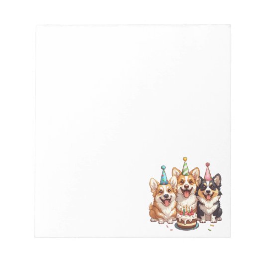 Birthday Corgi Dogs Notizblock (Vorderseite)