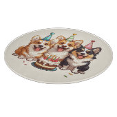 Birthday Corgi Dogs Schneidebrett (Ecke)