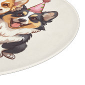 Birthday Corgi Dogs Schneidebrett (Ecke)