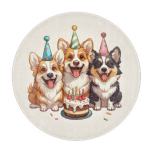 Birthday Corgi Dogs Schneidebrett