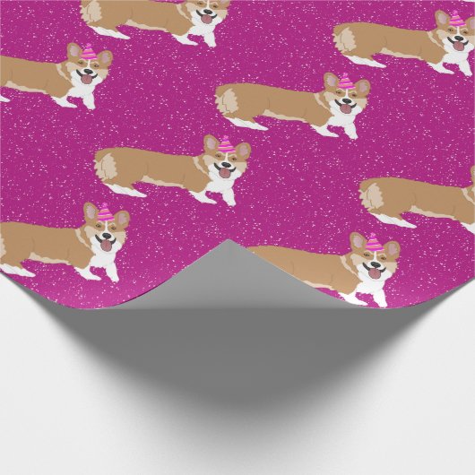 Birthday Corgi Geschenkpapier (Ecke)