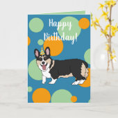 Birthday Corgi Karte (Gelbe Blume)