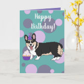 Birthday Corgi Karte (Gelbe Blume)