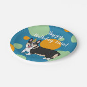 Birthday Corgi Pappteller (Schrägansicht)