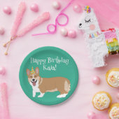 Birthday Corgi Pappteller (Party)