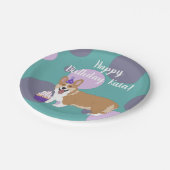 Birthday Corgi Pappteller (Schrägansicht)