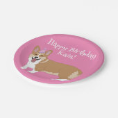 Birthday Corgi Pappteller (Schrägansicht)