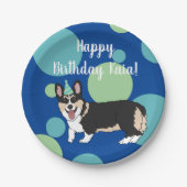 Birthday Corgi Pappteller (Vorderseite)