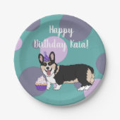 Birthday Corgi  Pappteller (Vorderseite)