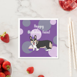 Birthday Corgi Serviette