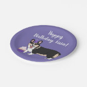 Birthday Corgis Pappteller (Schrägansicht)