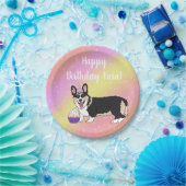 Birthday Corgis rosa und orange Pappteller (Party)