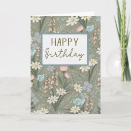 Birthday Cottagecore Floral Karte