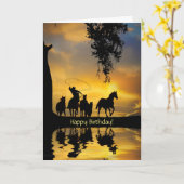 Birthday Country Western Cowboy Happy Trails Karte (Gelbe Blume)