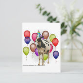 Birthday Cow Theme Party Postkarte (Stehend Vorderseite)